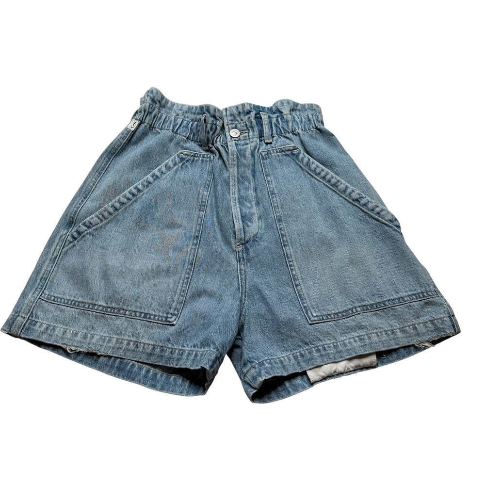 CITIZENS OF HUMANITY Naria Paperbag Denim Shorts Blue High Rise Women'S Size 27